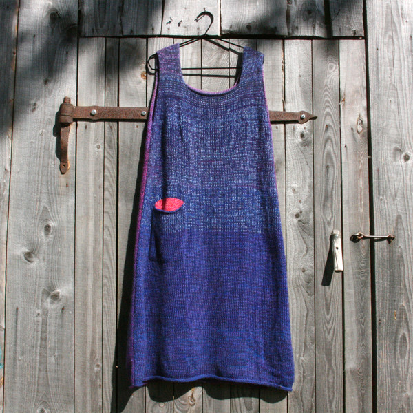 Midsummer Dawn inspired A-line reversible dress with pocket knit by Wrapture by Inese