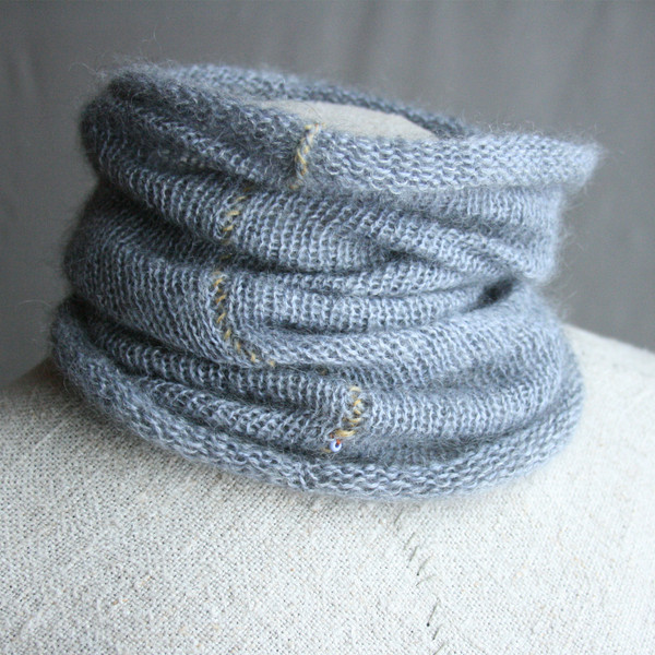 Periwinkle Grey long cowl Wrapture by Inese