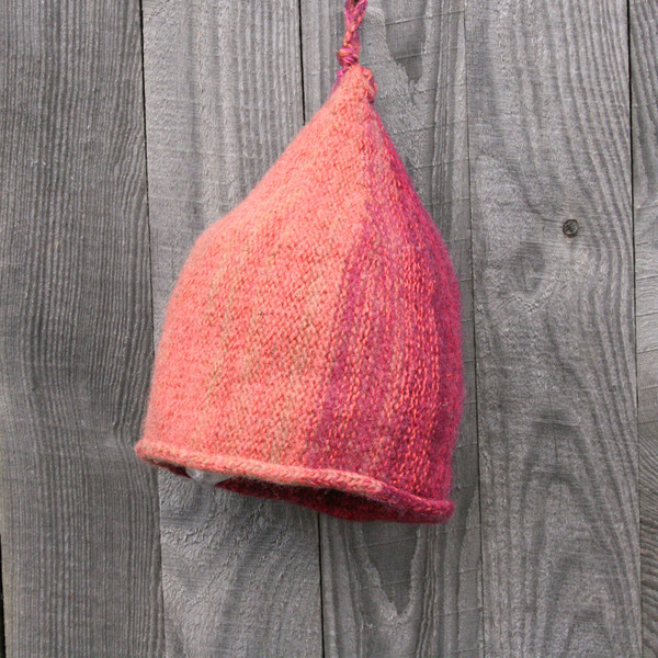 Raspberry Orange Felted Hat XS Wrapture by Inese