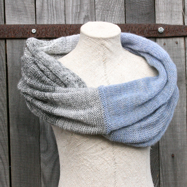 Snow Shadows Cocoon Wrap knit by  Wrapture by Inese