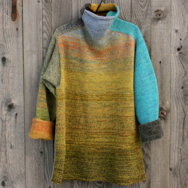 Mongolian Trek XL cowl neck sweater knit by Wrapture by Inese