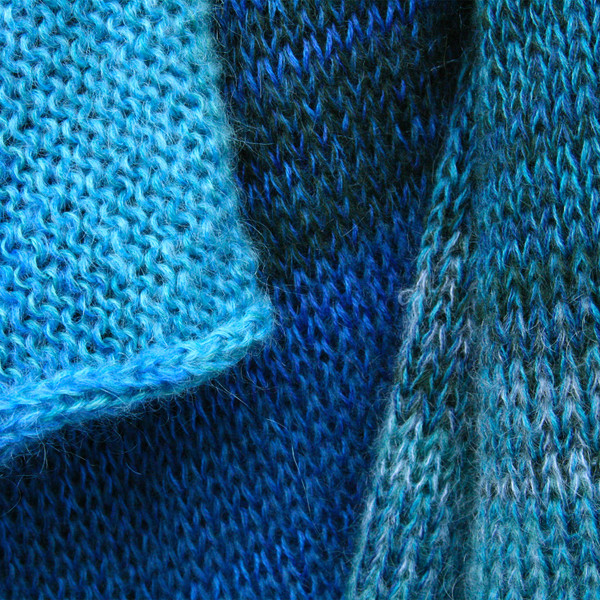 Mallorca pocket cardigan in kid mohair and merino wool knit by Inese Iris Liepina