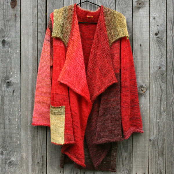 Sumac soft kid mohair  and merino wool pocket cardigan
