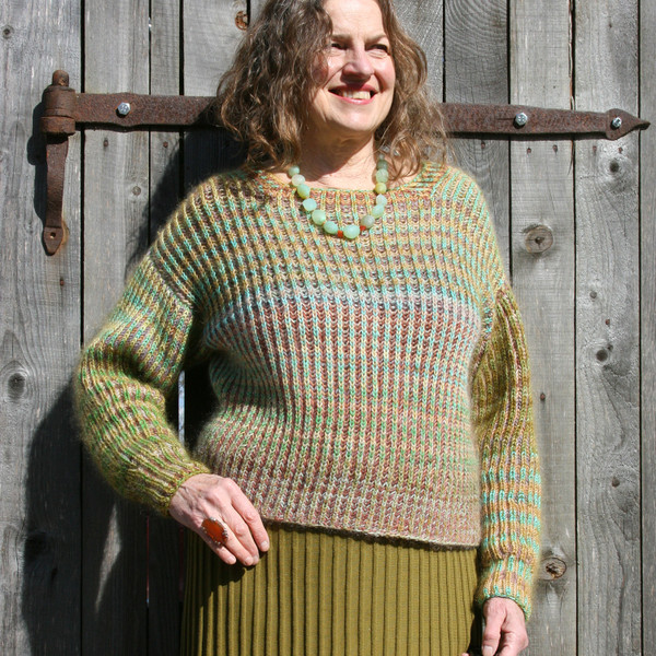 Ruhnu Reversible Brioche Sweater and Hat DIY Knitting PATTERN
