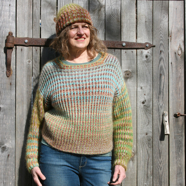 Ruhnu Reversible Brioche Sweater and Hat DIY Knitting PATTERN
