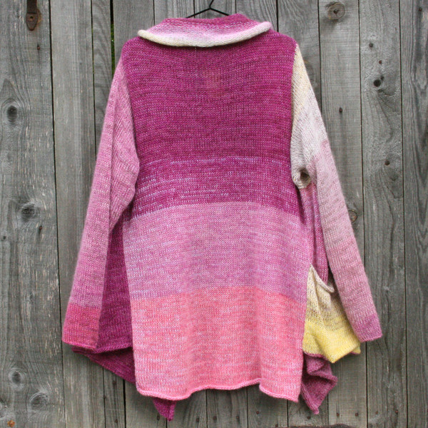 Spring Blooms Pocket cardigan knit by Inese Iris Liepina