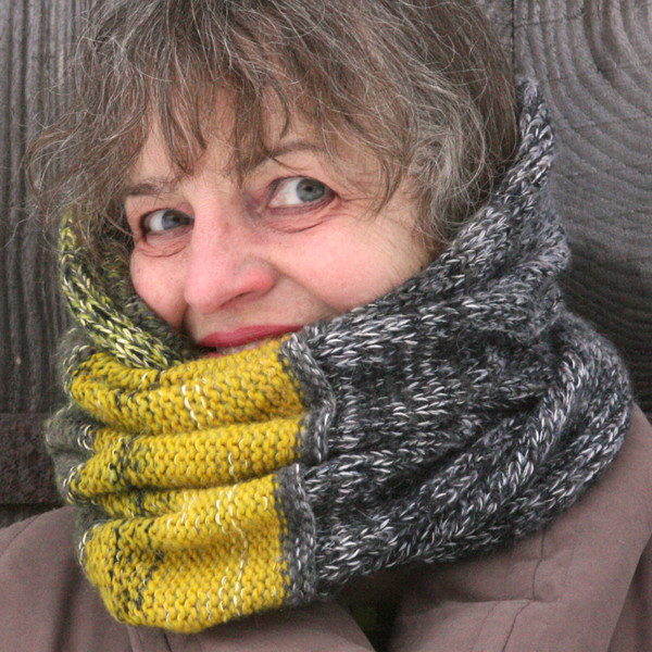Mustard cowl, one of a kind knit by Wrapture by Inese