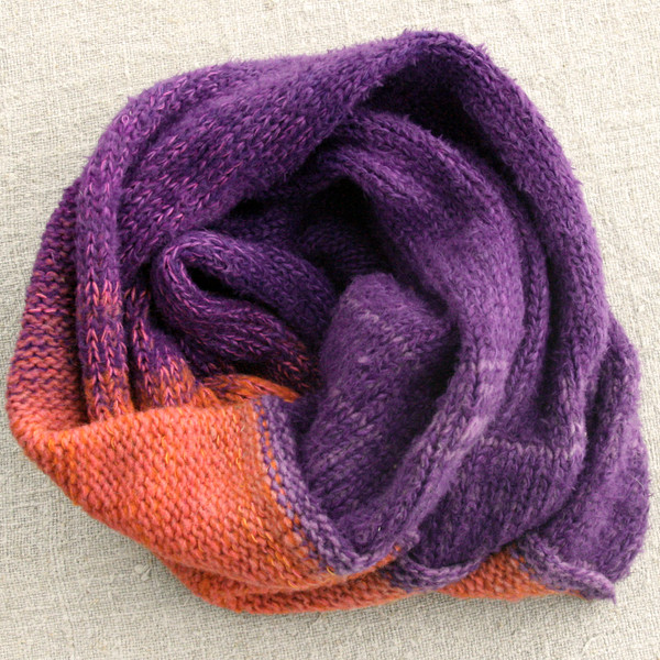 Purple Pumpkin  cowl, one of a kind knit by Wrapture by Inese