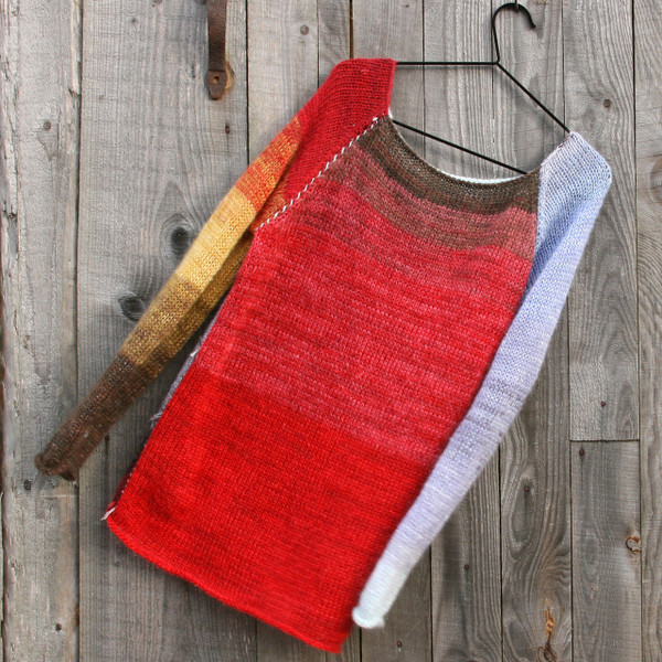 Tatarian Dogwood L reversible sheer mohair merino pullover