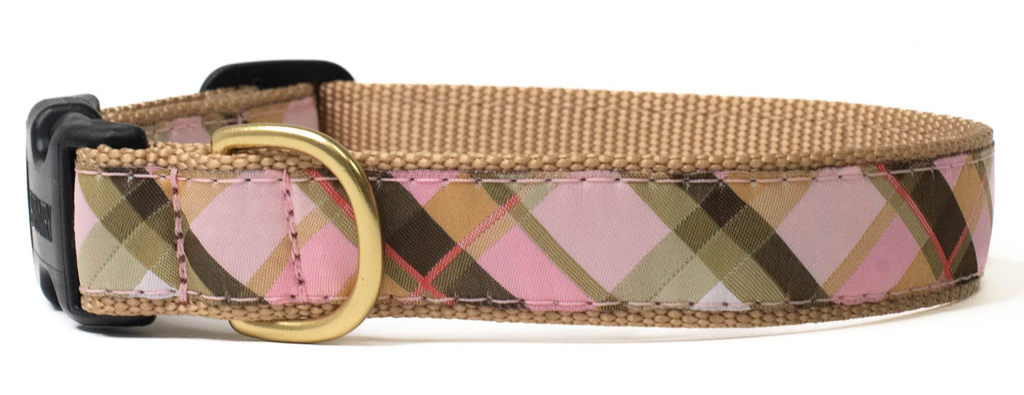 Up Country Pink Plaid Dog Collar