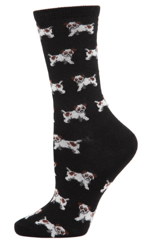 Dog Cashmere Blend Crew Socks Black 9-11