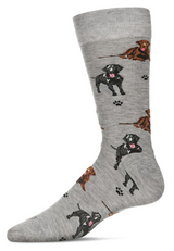 Labradors Bamboo Men's Crew Socks Gray 10-13