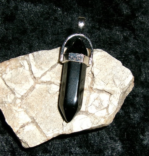 Stone Pendant with BLACK FOREST FAIRY