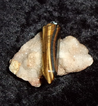 Tiger Eye Pendant with KITSUNE