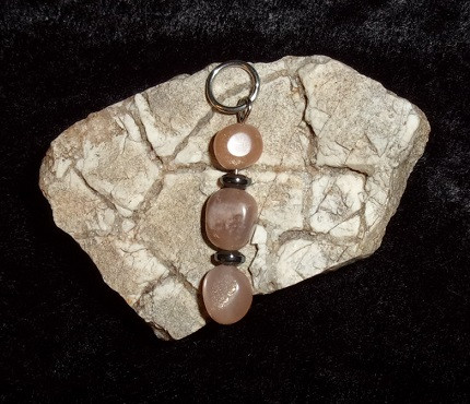 Moonstone Pendant with KITSUNE