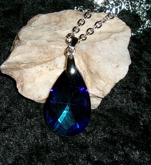 Crystal Pendant with BLACK FOREST FAIRY