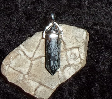 Obsidian pendant with DARK GRIGORI WATCHER 