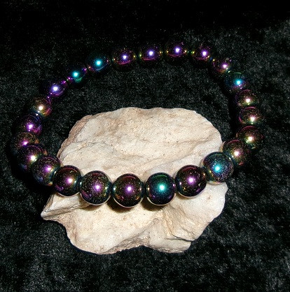 Hematite Bracelet with CRYSTAL WERE-DRAGON