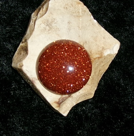 Cabochon Stone with CRYSTAL WERE-DRAGON