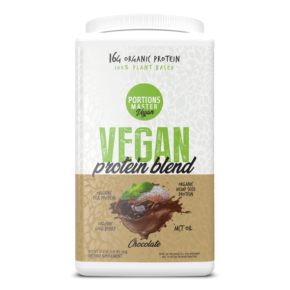 Portions Master Vegan Protein Blend Chocolate 750g Front