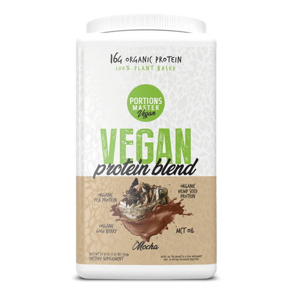 Portions Master Vegan Protein Blend Mocha 750g Front