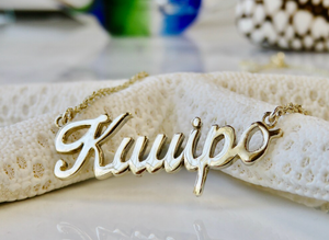 14KT Personalized Script Cutout Name Necklace  | Price Varies Based on Length