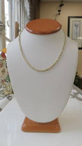 14KT Solid Yellow Gold 3MM Diamond Cut Rope Chain |  Price Varies Based on Length