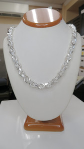 Sterling Silver 925 9/10MM Diamond Cut Rope Chain |  Price Varies Based on Length