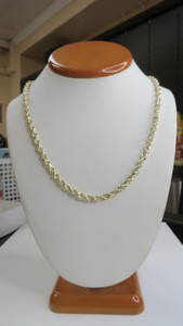 14KT Solid Yellow Gold 5MM Diamond Cut Rope Chain |  Price Varies Based on Length