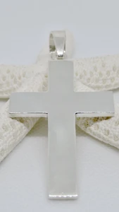 Sterling Silver 925  High Polish Cross Pendant  |  Price varies Based on Size