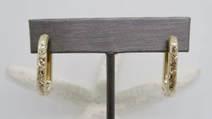 14KT Ovular Hawaiian Heirloom Hoop Earring