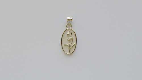 14KT Oval Snowdrop Flower Pendant  | Price Varies Based on Size