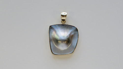 14KT Yellow Gold Square-Shaped Mabe Pearl Pendant