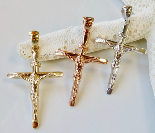 14KT Solid Gold Crucifix Pendant