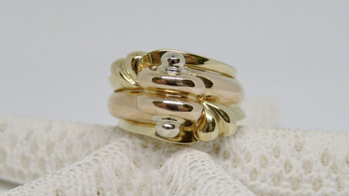 USED - 18KT Tri-Color Knot & Weave Ring