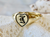 14KT Yellow Gold with Black Enamel Initial Letter Style