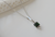 14KT White Gold Faceted, Square Cut Genuine Tourmaline Pendant