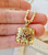 14KT Yellow Gold Square Shaped Lotus Flower Pendant