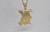 14KT 1.5" Old English Cutout Personalized Initial Pendant with Enamel