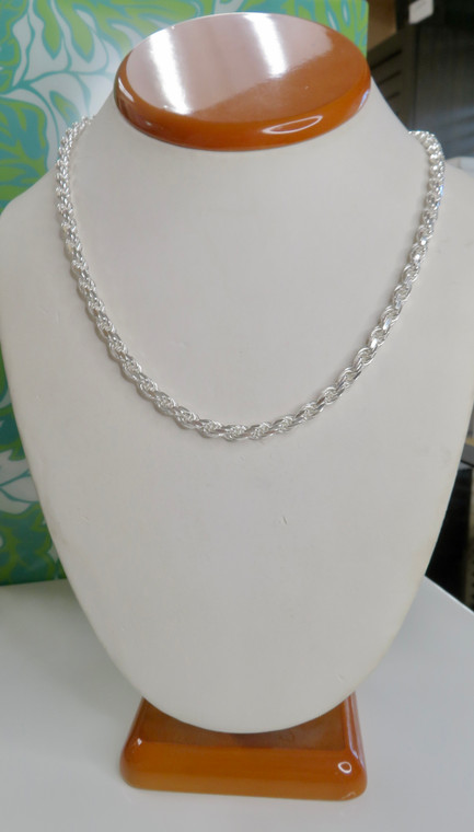 Sterling Silver 925 5MM Diamond Cut Rope Chain |  Price Varies Based on Length