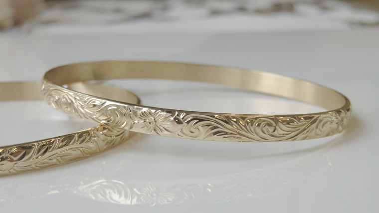 14KT Traditional Personalized 5MM Hawaiian Heirloom Bracelet  |  Price Varies Based on Size