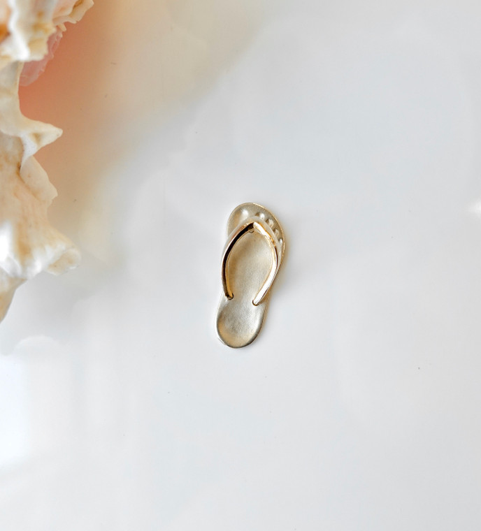 14 Karat Solid Gold Slipper / Flip Flop Pendant