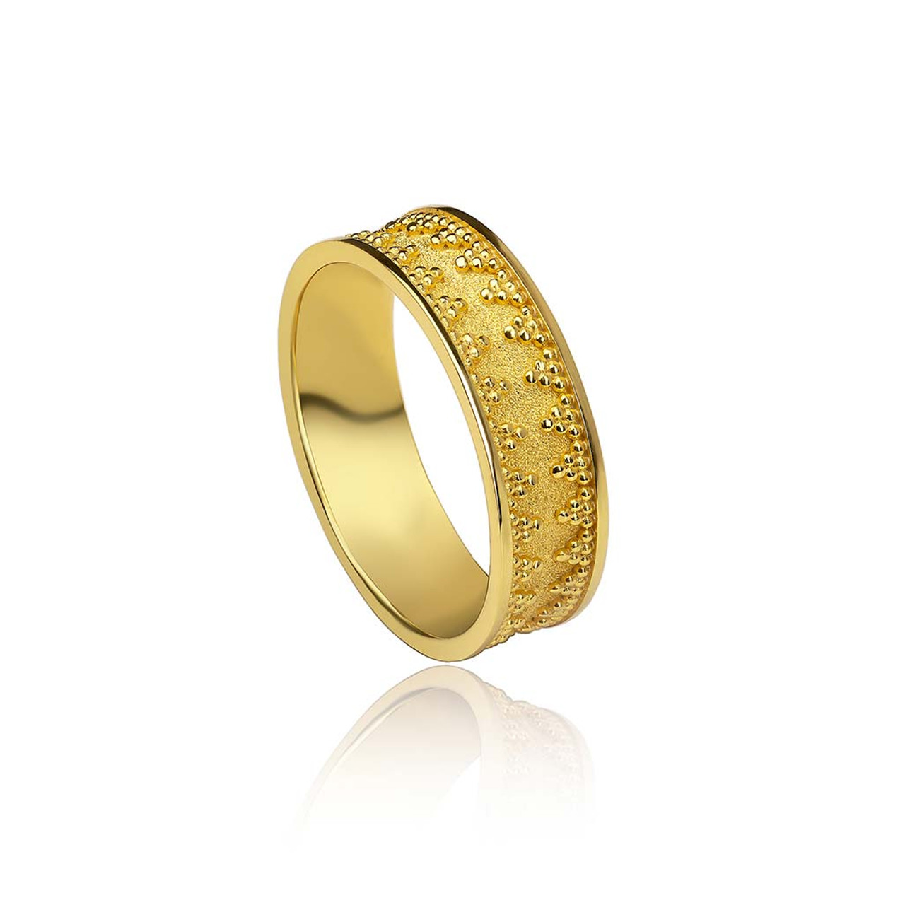 Band Byzantine Gold Ring 6mm