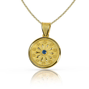 Natural Sapphire Byzantine Pendant Natural Sapphire Byzantine Pendant