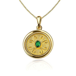 Round Emerald Byzantine Pendant Round Emerald Byzantine Pendant