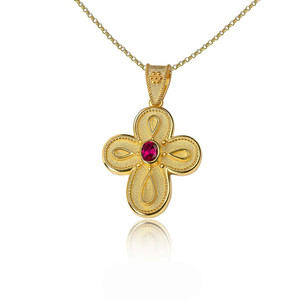 Natural Ruby Byzantine Cross Natural Ruby Byzantine Cross