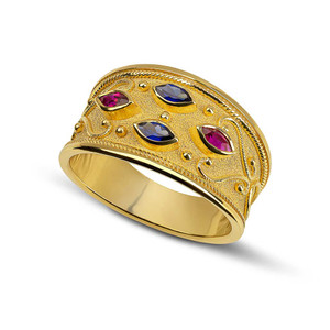 Marquise Gems Byzantine Ring Gold Ring Marquise Gems Byzantine Ring Gold Ring