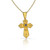 Genuine Princess Cut Sapphire Byzantine Cross