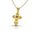 Genuine Round Sapphire Byzantine Gold Cross