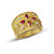 Navette Rubies Diamonds Byzantine Gold Ring Navette Rubies Diamonds Byzantine Gold Ring